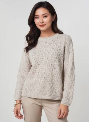 Pull stretch manches longues gris GEVANA femme