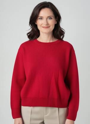 Pull stretch manches longues rouge GEVANA femme