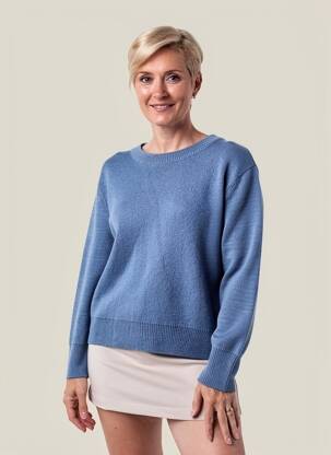 Pull stretch manches longues bleu GEVANA femme