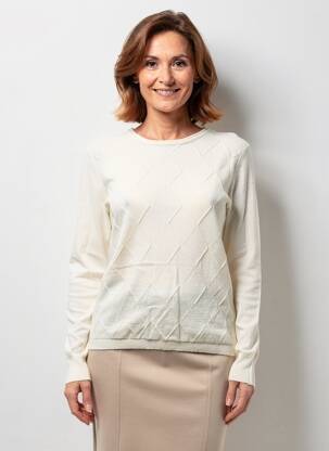 Pull stretch manches longues beige GEVANA femme