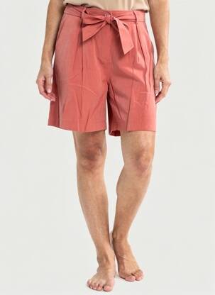 Short fermeture zippée sous rabat boutonné taille normale rouge DIVILUNE femme