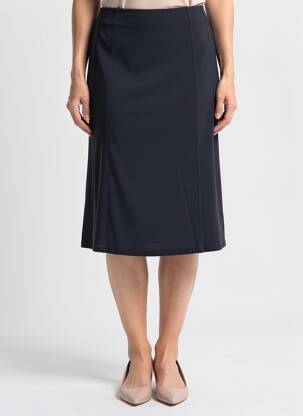 Jupe mi-longue stretch bleu GEVANA femme