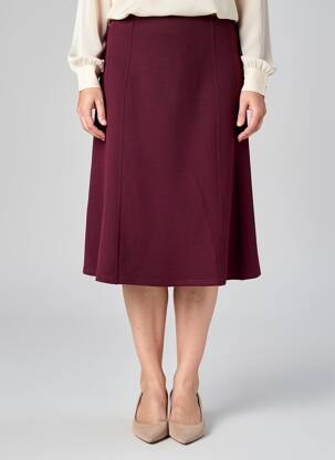 Jupe mi-longue stretch rouge GEVANA femme