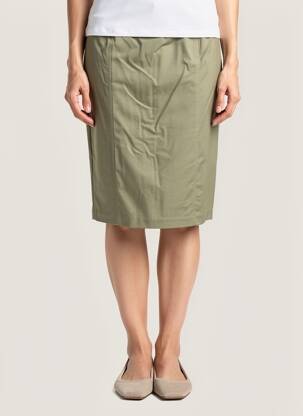 Jupe mi-longue stretch vert GEVANA femme