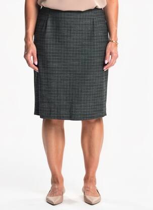 Jupe mi-longue stretch vert GEVANA femme