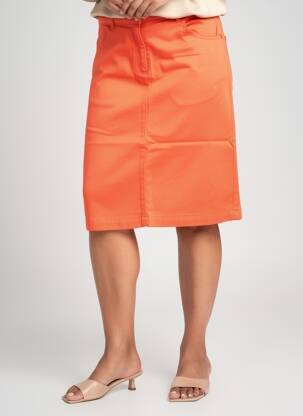 Jupe mi-longue stretch orange GEVANA femme