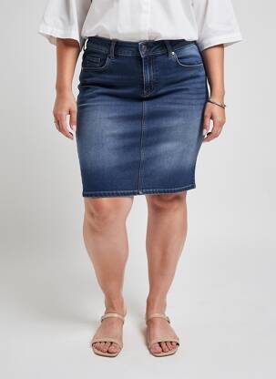 Jupe courte poches bleu GEVANA femme