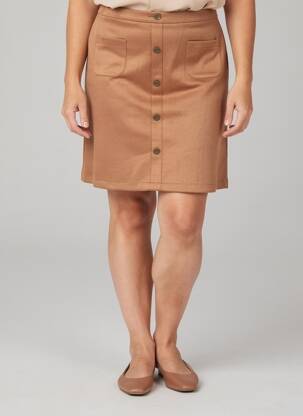 Jupe courte poches marron GEVANA femme