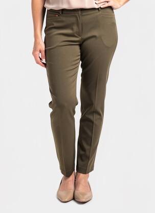 Pantalon slim taille élastique taille normale vert GEVANA femme
