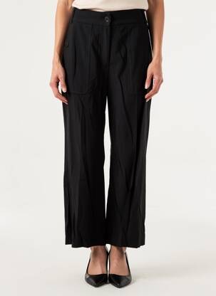 Pantalon droit taille normale taille normale noir DIVILUNE femme