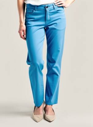 Pantacourt stretch taille normale bleu GEVANA femme