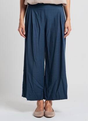 Pantalon large poches taille normale bleu GEVANA femme