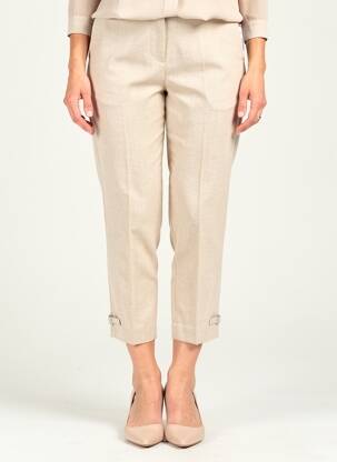 Pantacourt taille élastique taille normale beige GEVANA femme