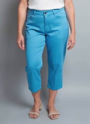 Pantacourt stretch taille normale bleu GEVANA femme