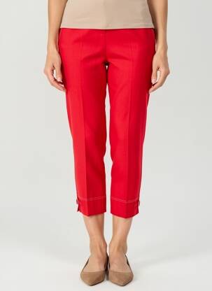 Pantacourt taille haute taille haute rouge GUY DUBOUIS femme