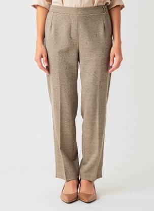 Pantalon droit stretch taille normale marron GEVANA femme