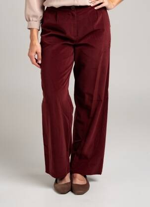 Pantalon droit stretch taille normale rouge GEVANA femme