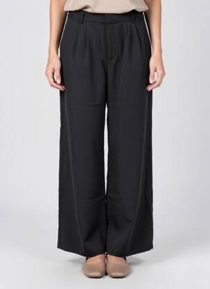 Pantalon large tissage crêpe taille haute noir JCL femme
