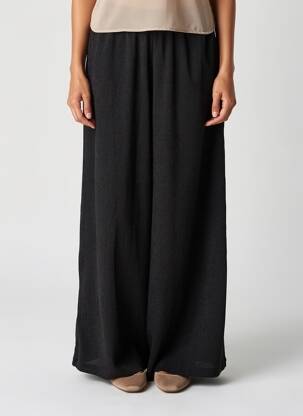 Pantalon large tissage crêpe taille normale noir LUTHA femme