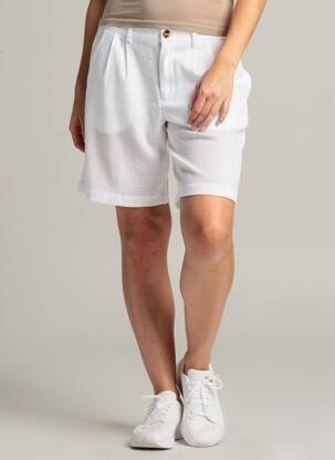 Bermuda taille haute taille haute blanc SUN VALLEY femme