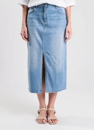 Jupe longue coupe droite bleu ANA LUCY femme