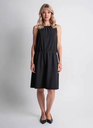 Robe mi-longue sans manche sans manche noir LUTHA femme