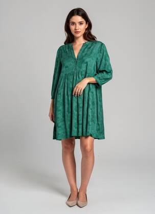 Robe courte manches 3/4 manches 3/4 vert FIREFLY femme