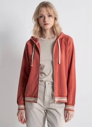 Veste casual col rond orange SUN VALLEY femme