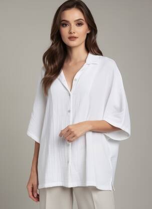 Chemisier manches courtes manches courtes blanc RIP CURL femme
