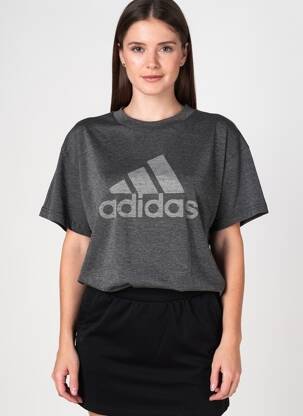 T-shirt sérigraphie manches courtes gris ADIDAS femme