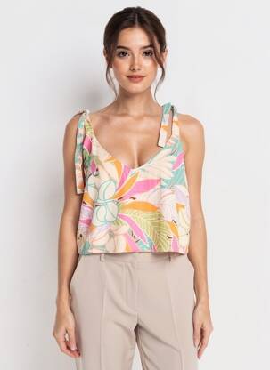 Top col v fines bretelles beige RIP CURL femme