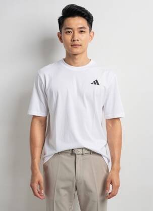T-shirt coupe cintrée manches courtes blanc ADIDAS homme