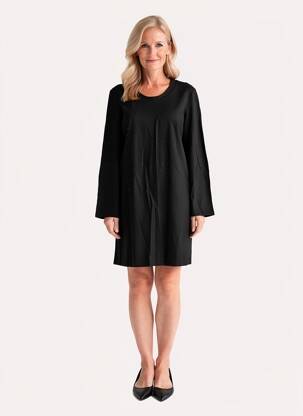 Robe courte manches longues manches longues noir GEVANA femme