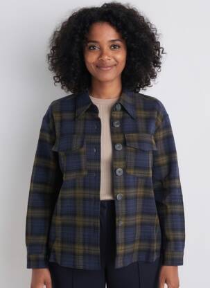 Veste casual poignets boutonnés avec fente bleu HOD femme