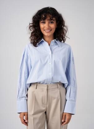 Chemisier coupe cintrée manches longues bleu HOD femme