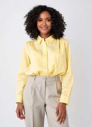 Chemisier coupe cintrée manches longues jaune HOD femme