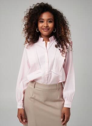 Chemisier coupe cintrée manches longues rose OPULLENCE femme