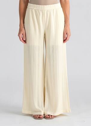 Pantalon large taille normale taille normale blanc HOD femme
