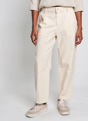 Pantalon droit stretch taille normale blanc HOD femme