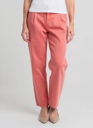 Pantalon droit stretch taille normale rouge HOD femme