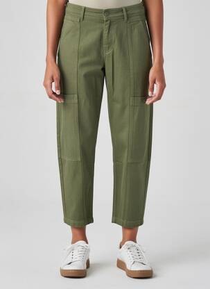Pantalon 7/8 fermeture zippée sous rabat boutonné taille normale vert FIVE femme