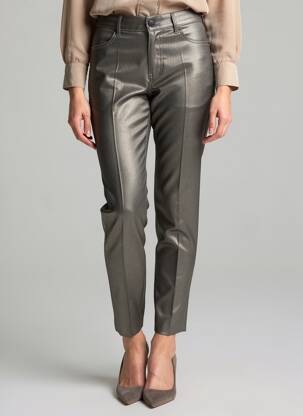 Pantalon slim tissage enduit taille normale gris FIVE femme