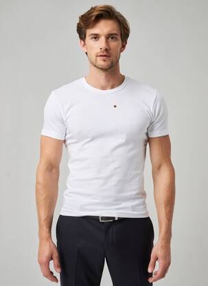 T-shirt coupe cintrée manches courtes blanc ATHENA homme