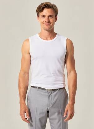 Débardeur coupe cintrée sans manche blanc HOM homme