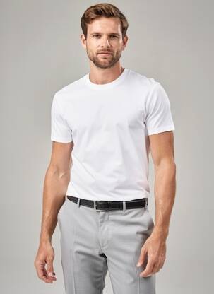 T-shirt stretch manches courtes blanc HOM homme