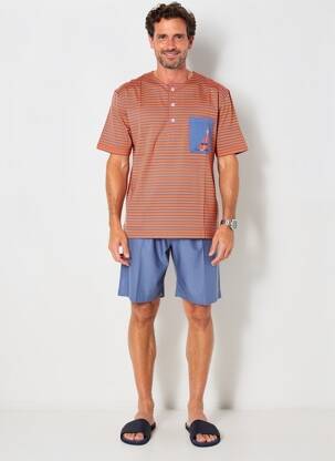 Pyjashort fermeture boutonnée sur le devant orange CHRISTIAN CANE homme