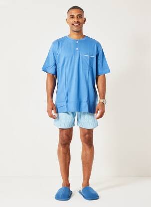 Pyjashort fermeture boutonnée sur le devant bleu EMINENCE homme