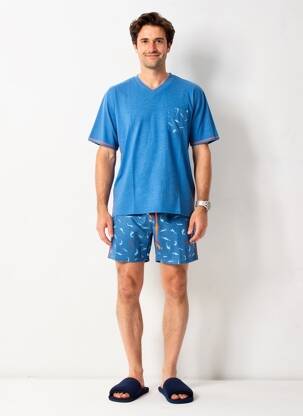 Pyjashort stretch bleu CHRISTIAN CANE homme