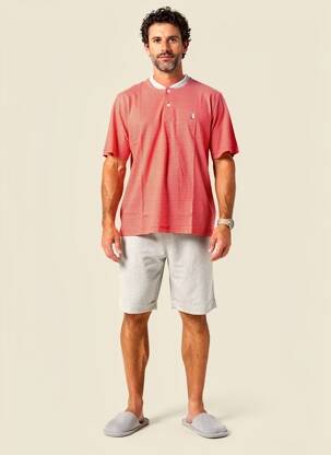 Pyjashort fermeture boutonnée sur le devant rouge EMINENCE homme