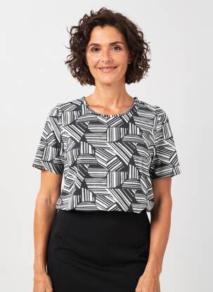 T-shirt stretch manches courtes noir GEVANA femme